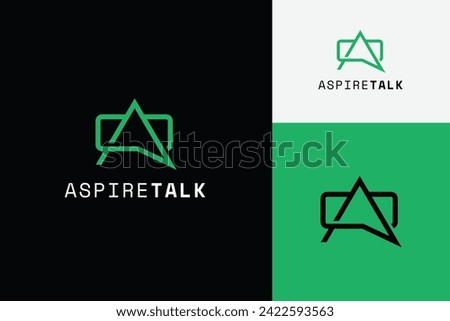 letter a with chatbox futuristic technology logo design