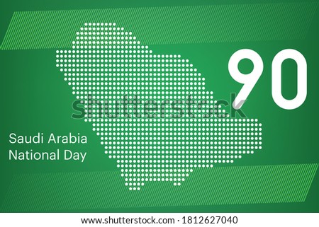 Saudi National Day. 90. 23rd September. Kingdom of Saudi Arabia. Vector Illustration. Eps 10