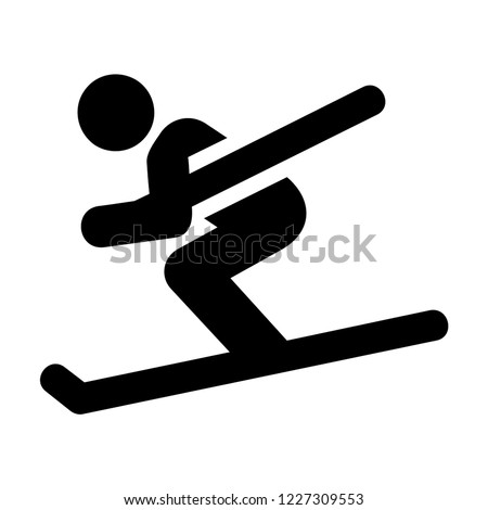 Skiing icons, Ski and snowboarding Vector With Black Color