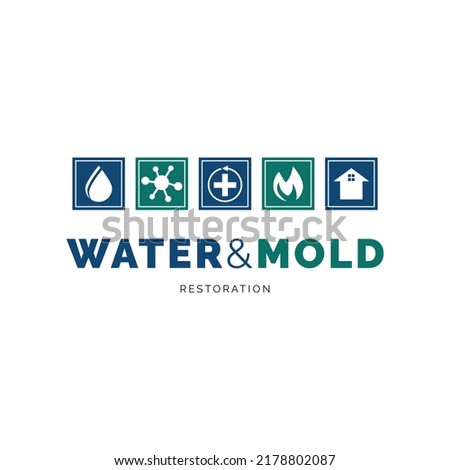 Water  mold restoration icon logo design inspiration