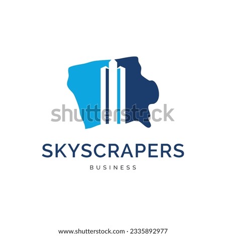 Skyscrapers in Lowa Icon Logo Design Template