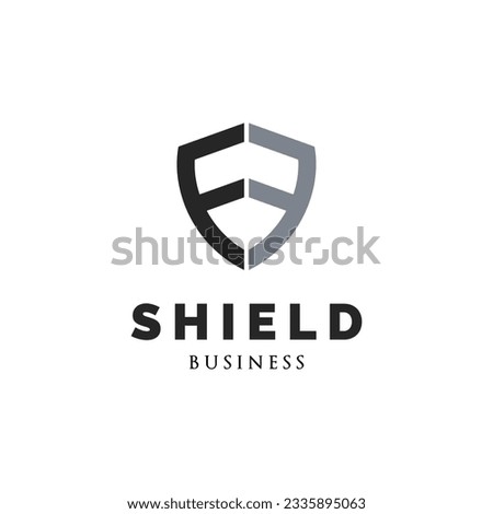 Initial Letter FF Shield Icon Logo Design Template