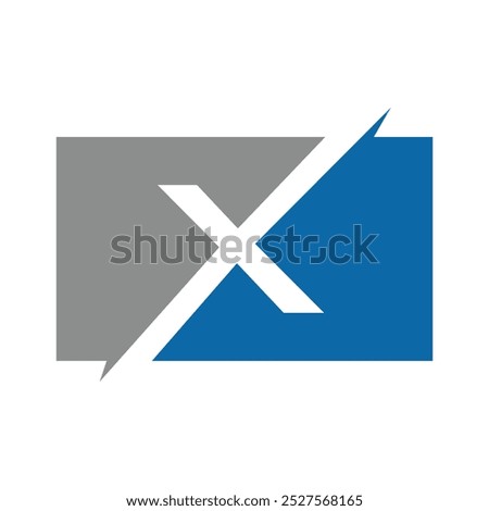 initial letter x square icon logo design template