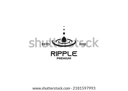 Flat water ripple logo design vector illustration idea