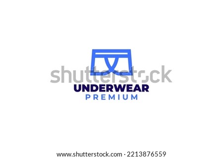 Flat man underwear logo design vector template illustration