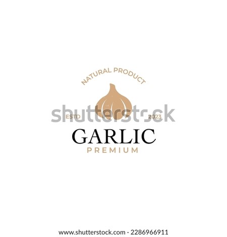 Vector garlic logo design concept illustration idea