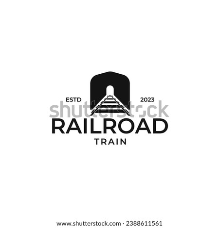 Railroad Tracks Train Logo Design Concept Vector Illustration Symbol Icon