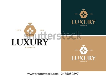 Luxury perfume logo design template vector illustration idea