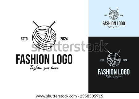 Yarn logo design template vector symbol illustration idea