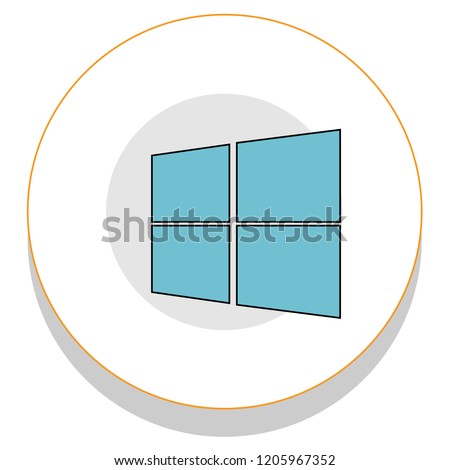 window 8 logo trendy icon on white background for web graphic
