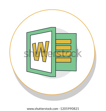 w word trendy icon on white background for web graphic