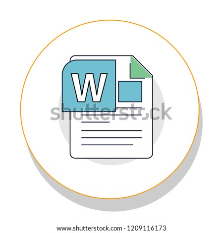 Microsoft word file trendy icon on white background for web graphic