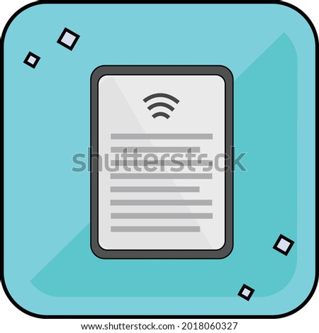 Creative, trendy vector icon of kindle with shadow background.