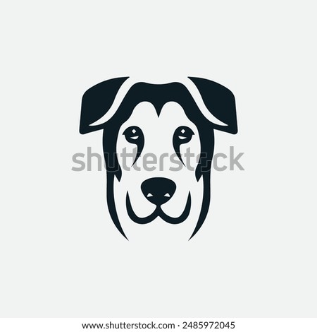 Adorable dog face logo icon design, symbolizing loyalty and companionship. Perfect for pet care services, veterinary clinics, and animal-themed branding. Vector illustration for versatility.