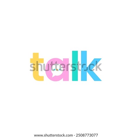 Letter Talk Colorfull Logo Icon Viral Podcast Chat Bubble Vector Illustration