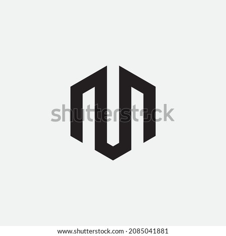 Letter M hexagon monogram logo design.
