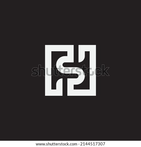 Initial letter FSF or FS monogram design.