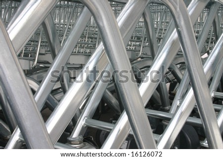 Stacked shop trolley bases