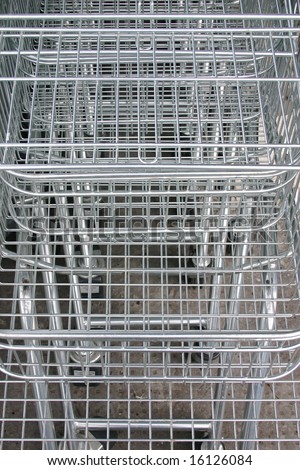 Trolley baskets stacked
