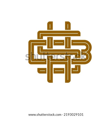 Monogram Initial Letter BSH HSB BHS Logo Design. Business Initial Icon Vector