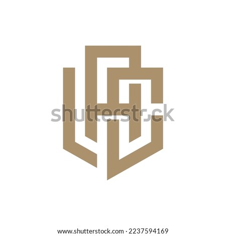 Letter Shield Logo Concept. Initial Letter Mark LAC Symbol Logo Design