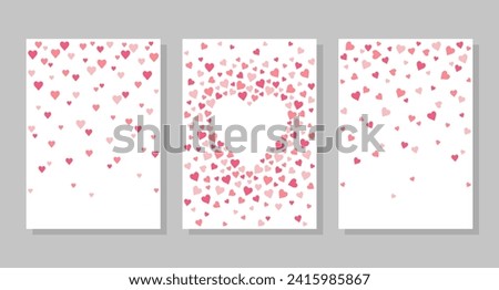 Set of heart postcard backgrounds. Valentine's Day. Vector illustration. Social media banner template, for stories, posts, blogs.