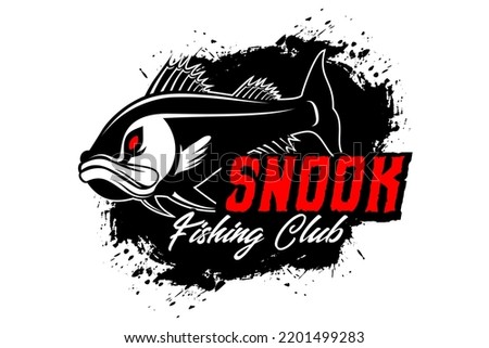 Snook fish fishing logo isolated background. modern vintage rustic logo design. great to use as your any fishing company logo and brand