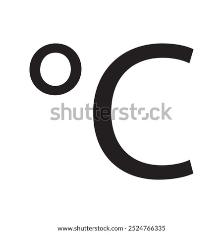 Black celsius symbol icon design 