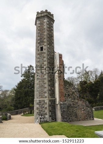 Ancient Irish watch tower in co Antrim Ireland