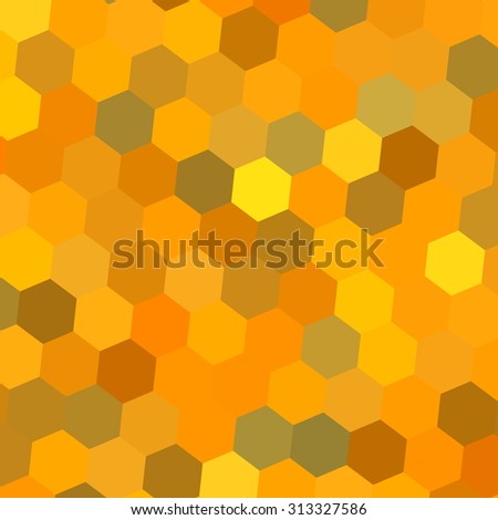 Abstract hexagon composition. Flat screen art. Gold color design. Multi tile layout. Cyber disco. 2D geometry render. Page element. Stylish grid. For web site banner. Copy space for text. Grunge pic.
