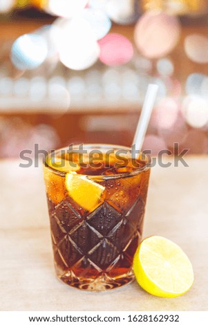 Similar – Image, Stock Photo Coffee cocktail with lemon in restaurant