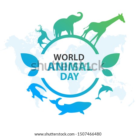  World Animal Day on October 4. Vector illustration.