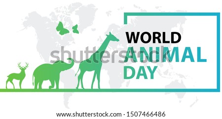  World Animal Day on October 4. Vector illustration.