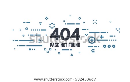 404 error page flat line concept. Link to a non-existent page. Abstract lines, dots and objects.