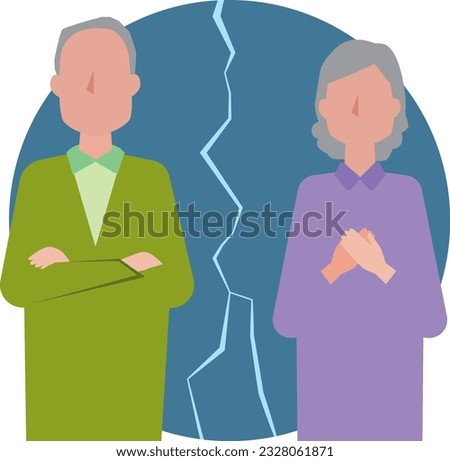 Image illustration of a middle-aged divorce