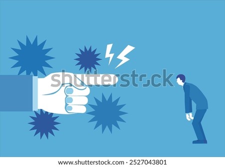 Illustration of a businessman being scolded