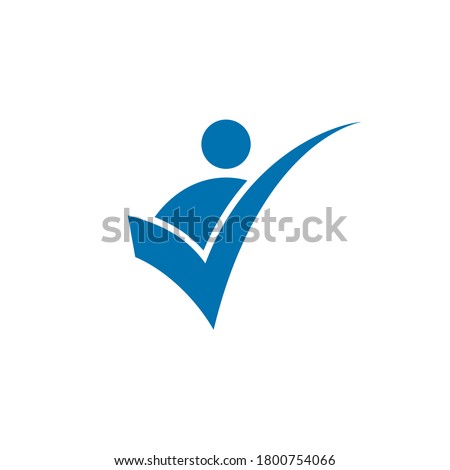 people check logo,training people logo icon vector