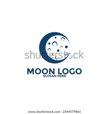 Moon logo vector icon, simple moon logo design template