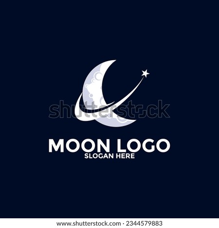 Moon logo vector icon, simple moon logo design template