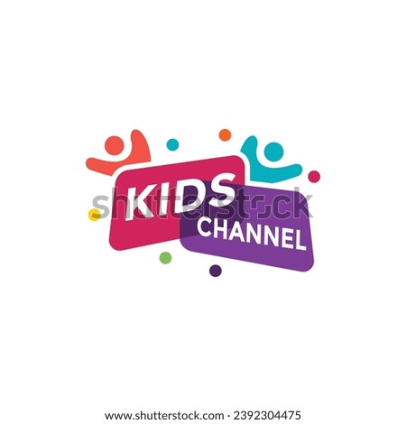 Kids logo vector, kids channel logo design template