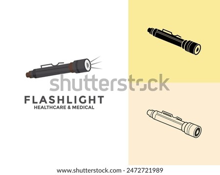 Medical flashlight logo and icon. medical flashlight vector icon for web design, Illustration of Medical Flashlight