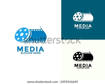 Film Roll , Film Reel logo icon vector, Cinema Logo template design