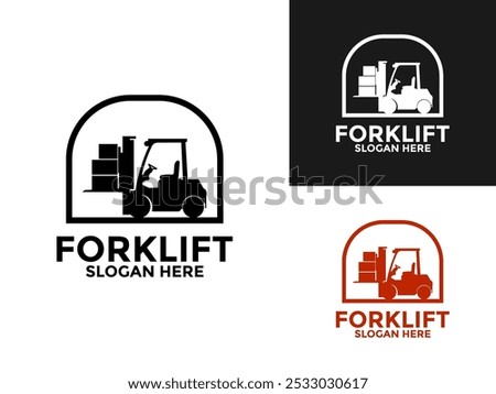 Forklift Vector Logo Design Template, Forklift Logo Design Vector Illustration