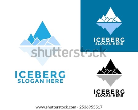 Iceberg logo design, Antarctic Cold Mountain Iceberg Logo Design, Iceberg Logo Icon Simple Vector Template