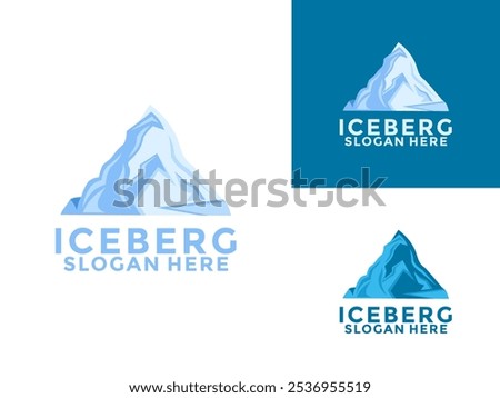 Iceberg logo design, Antarctic Cold Mountain Logo Design, Iceberg Logo Icon Simple Vector Template