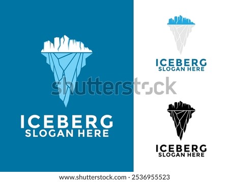 Iceberg logo design, Antarctic Cold Mountain Iceberg Logo Design, Iceberg Logo Icon Simple Vector Template