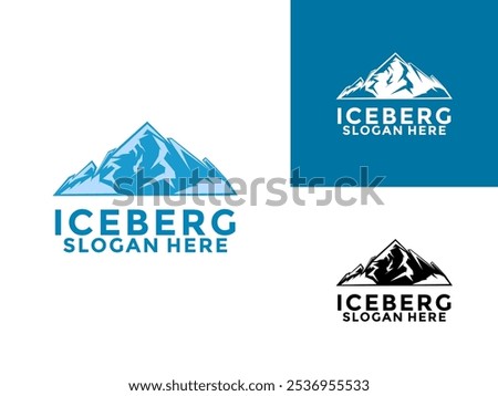 Modern Iceberg logo design, Antarctic Cold Mountain Logo Design, Iceberg Logo Icon Simple Vector Template