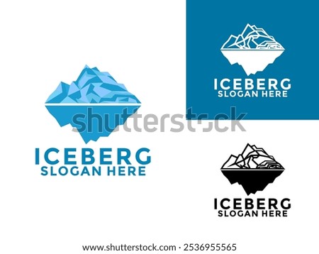 Iceberg logo design, Antarctic Cold Mountain Iceberg Logo Design, Iceberg Logo Icon Simple Vector Template