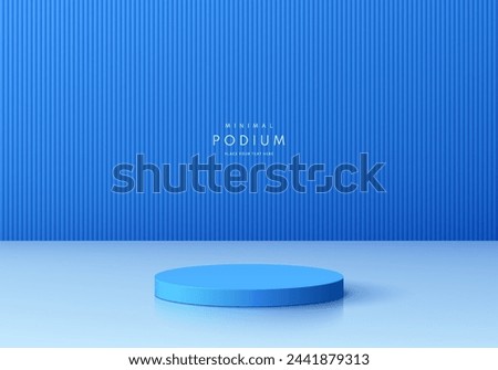 Abstract 3D realistic light blue cylinder podium pedestal background with natural lighting scene. Minimal mockup or product display presentation, Stage showcase. Platforms vector geometric design.