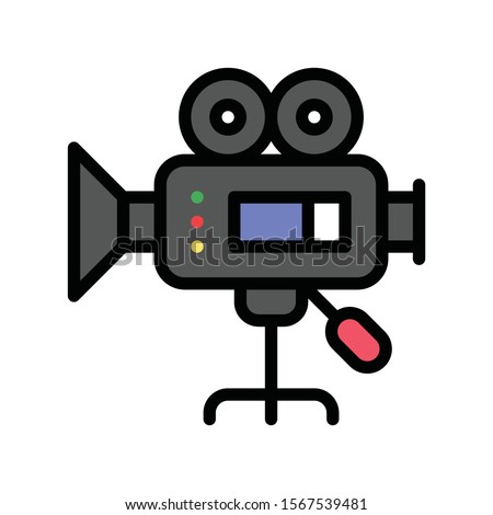 video camera recorder related art or craft vector in filled style